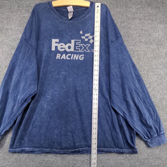 FedEx Racing Men's Pullover Long Sleeve Shirt Blue Size 3XL Graphic Logo - Picture 12 of 14